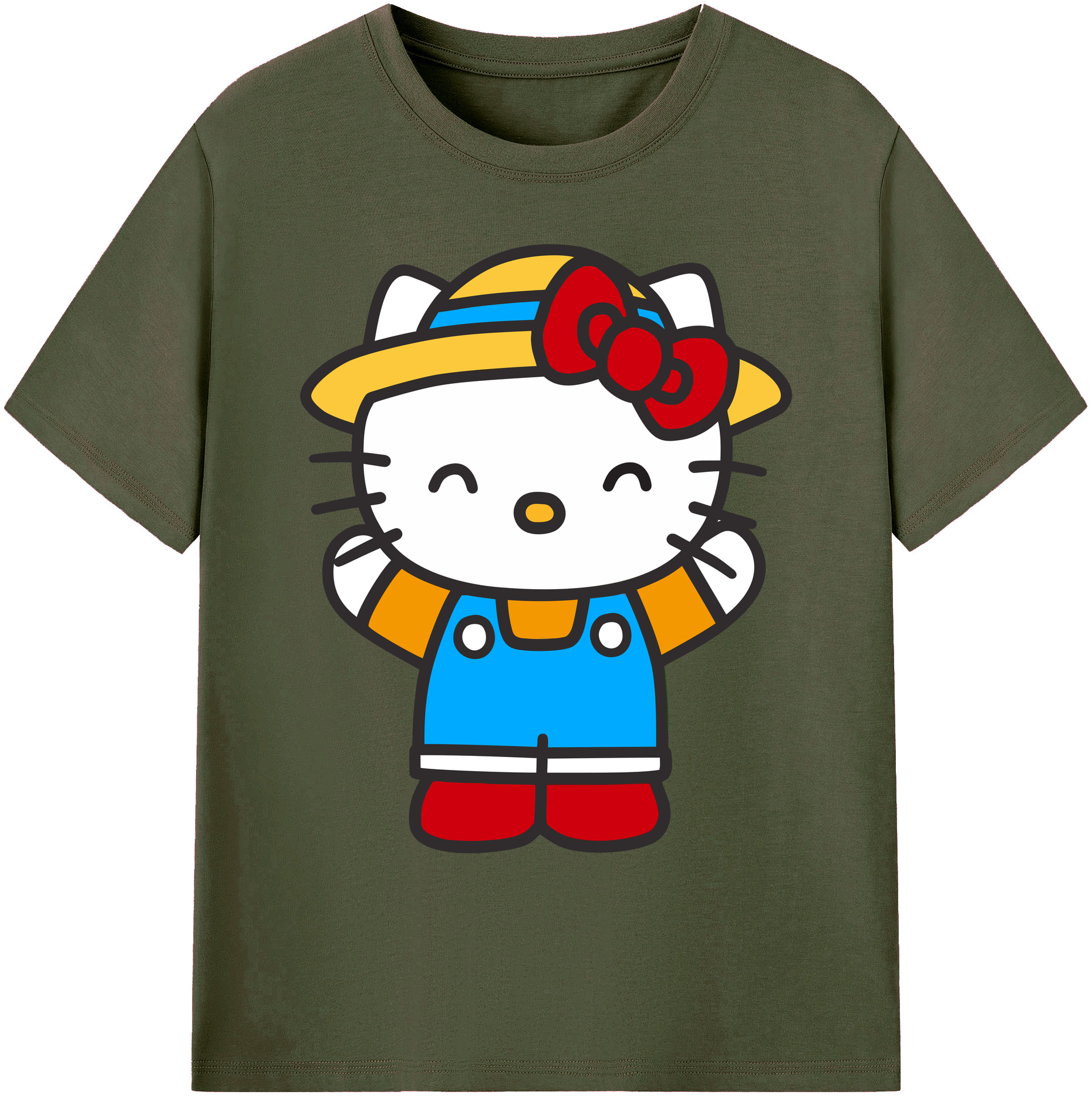 （画像用） Hello Kitty ハローキティ 綿100％ メンズ半袖Tシャツ｜肌触りやわらか＆通気性